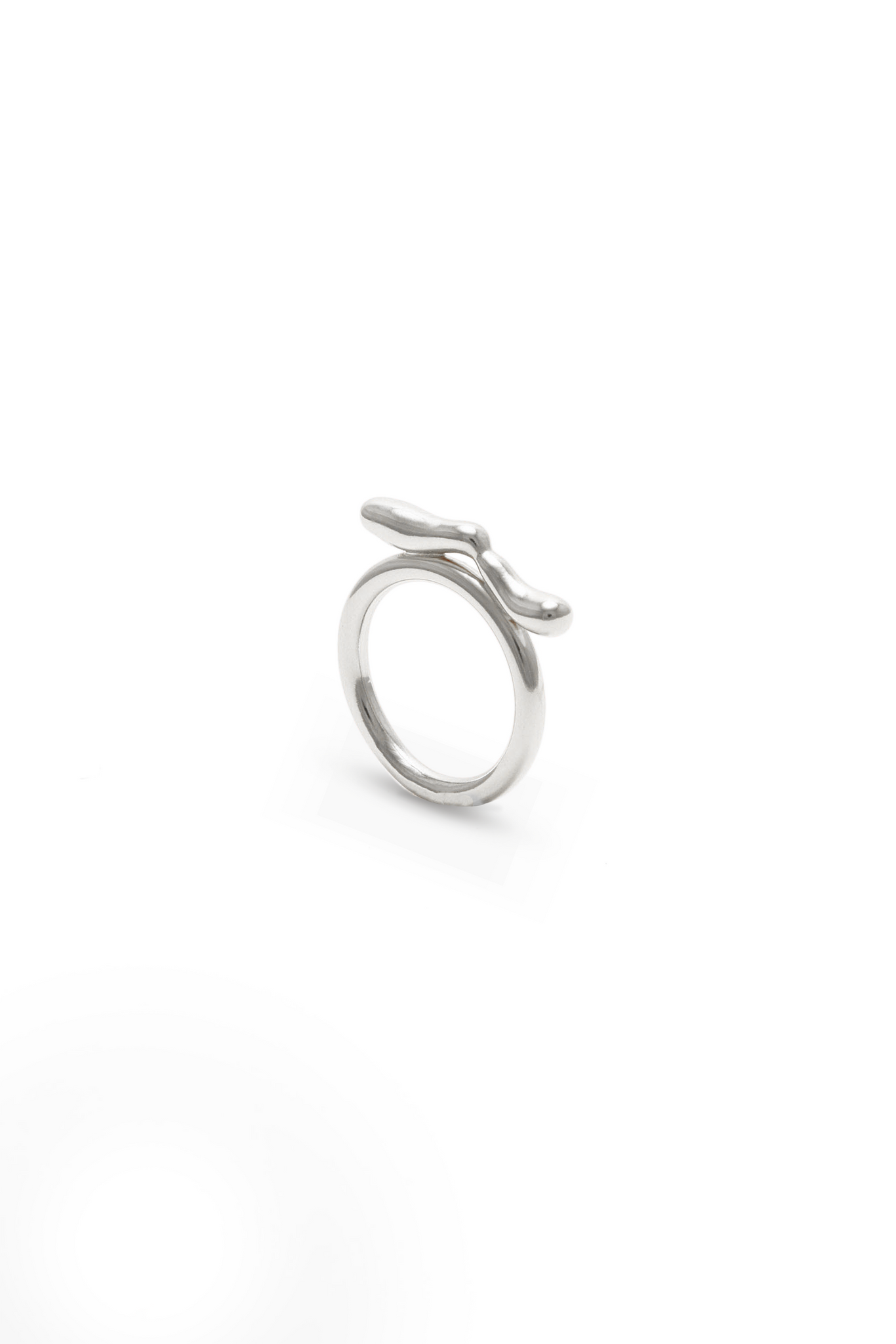 Sculptural eco friendly ring made from recycled silver