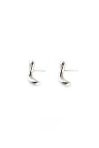 Sculptural earrings made from recycled silver
